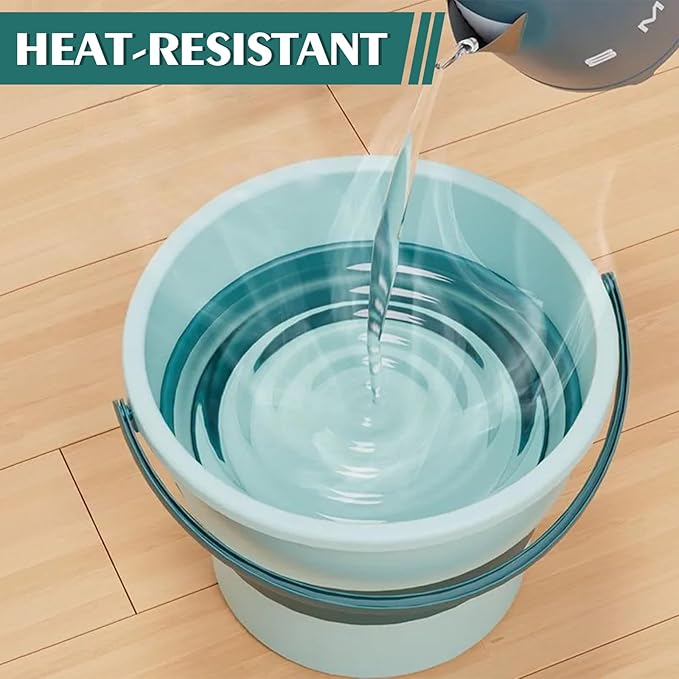 Collapsible Bucket 1.3 Gallon/5L Small Plastic Household Cleaning Mop Buckets Foldable Water Bucket for Car Wash Fishing Camping Beach (Green)