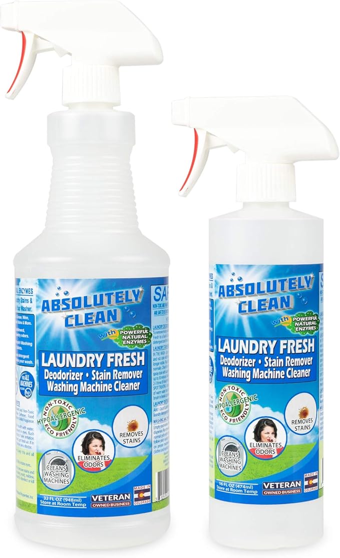 Absolutely Clean Amazing Laundry detergent liquid Stain and Odor Remover, Naturally Based Formula (USA Made)