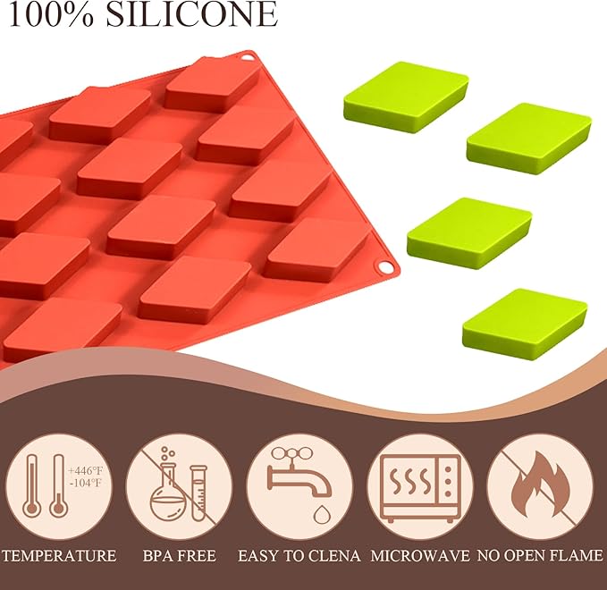 Rhombic Chocolate Baking Molds, 2 Packs 16-Cavity 11.6" x 6.9" Silicone Molds, Diamond Shape Candy Mould for Dessert Cheesecake Truffle Jelly Brownie
