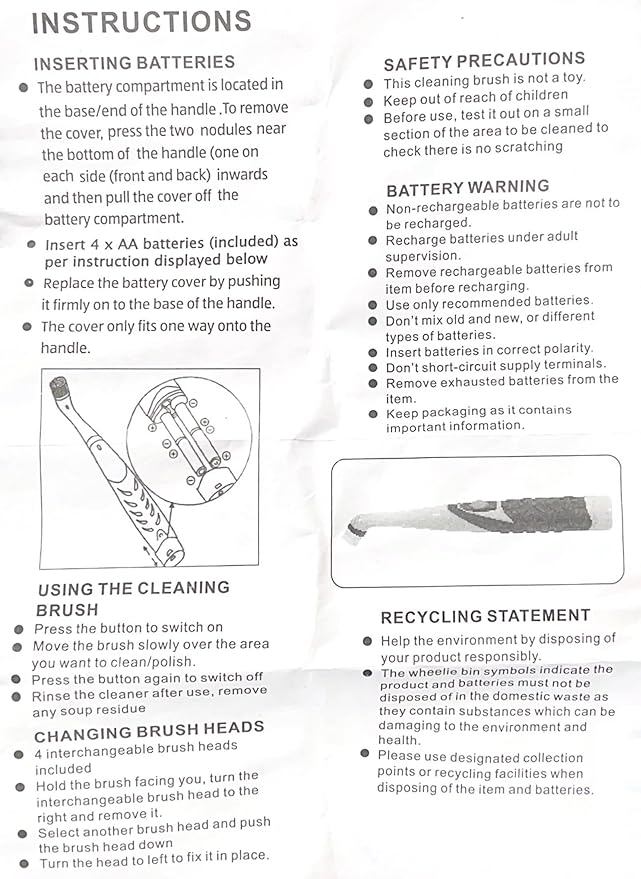 Stardrops - The Pink Stuff - The Miracle Scrubber Kit - 2 Tubs of The Miracle Cleaning Paste With Electric Scrubber Tool and 4 Cleaning Brush Heads