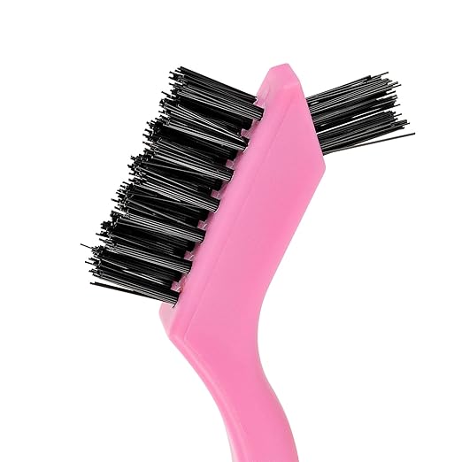 MAXMAN Small Cleaning Brush, Nylon Cleaning Brush 3-Pack, Hard Bristle Crevice Cleaning Brush, 7" Deep Clean Detailing Tools, Small Cleaning Brushes for Tight Spaces, Soft Nylon Bristles Brush, Pink