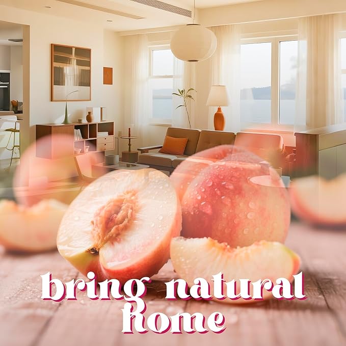 Air Freshener for Home, 2 Pack, 2 Refill, Peach Scent, Odor Eliminator, Up to 120 Days, Cactus-shaped Freshener for Closet Bathroom, Cute Home Decor, White