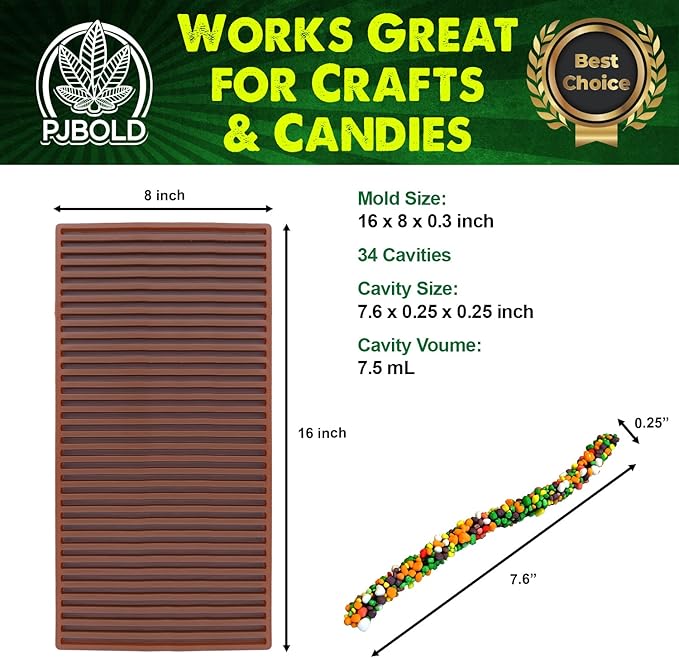Gummy Candy Rope Mold - 1/3 Sheet Size