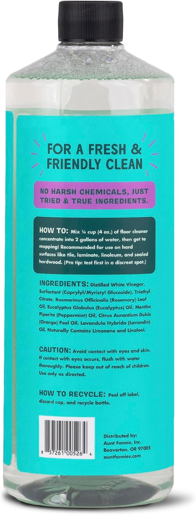 Aunt Fannie's Ultra Concentrated Floor Cleaner Vinegar Wash, Multi-Surface Solution For Mopping, Makes 16 Gallons, Lavender Scent, 32 oz. (Pack of 3)