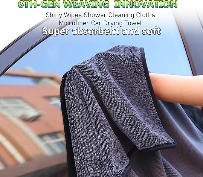 Shiny Bath Wipes Cleaning Cloths, Shiny Bath Drying Towels,Shower Doors Drying Towels,16*24in Streak Free Glass Window Car Mirror Super Absorben Microfiber Cleaning Cloths (1pcs grey16*24")