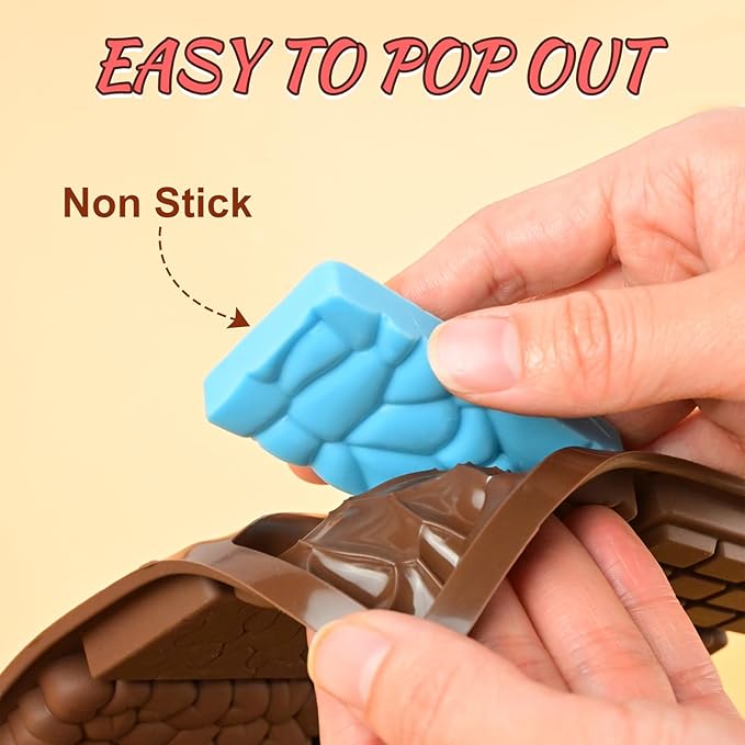 2 Pcs Chocolate Bar Mold, Non Stick Dubai Chocolate Bar Knafeh Pistachio Candy Mold, 12-in-1 Break Apart Design for Dubai Molds, Energy Protein Bar