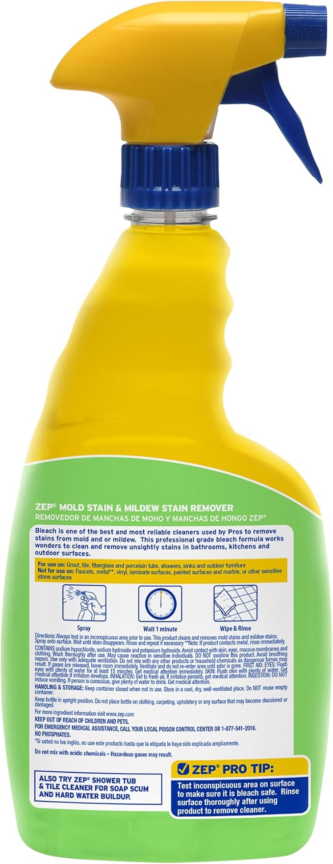 Zep Mold Stain and Mildew Stain Remover - 32 oz (Pack of 12) - ZUMILDEW32 - Experience the Power of our Professional Strength No-Scrub Formula
