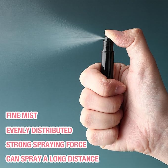 Tanlade 300 Pcs 5ml Mini Spray Bottles Black Plastic Perfume Atomizer Sprayer Bottles Portable Perfume Travel Refillable Bottle for Travel Pocket Dispenser Container