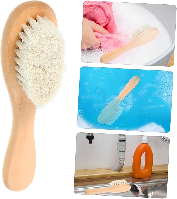 2pcs Laundry Brush for Delicate Fabrics Soft Natural Bristles Removal for Household Reusable Scrubbing Tool