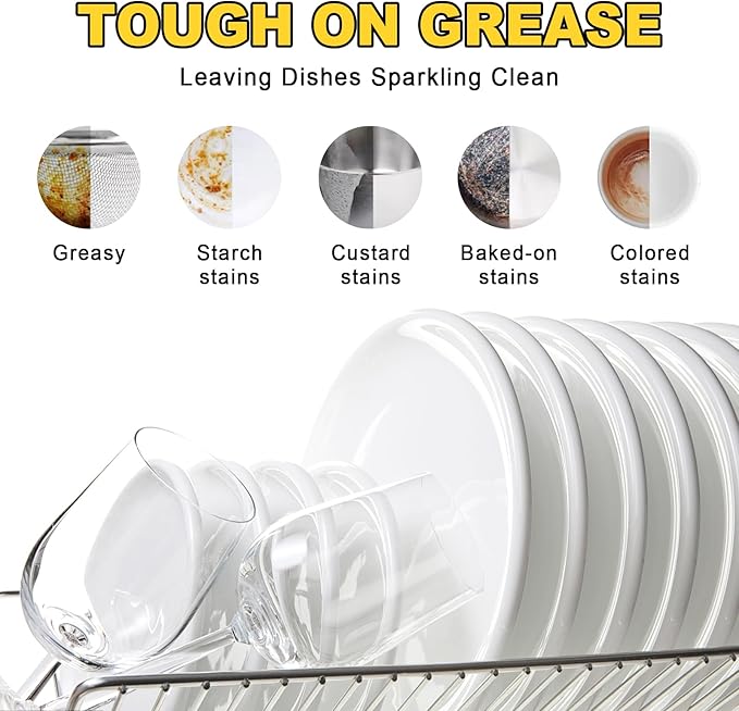 Eco Dishwasher Detergent Sheets Up To 160 Loads, Citrus Lemon Scent Plastic Free Dishwashing Soap Strips With High Efficient Solid Enzyme, Leaving Dishes Sparkling Clean