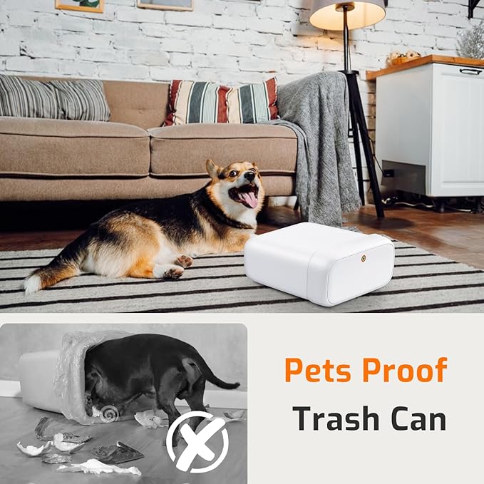 MOPALL Small Bathroom Trash Can with Lid, 2.6 Gallons / 10 L Slim Plastic Garbage Bin with Pop-Up Lid, Mini Waste Basket Can Dog Proof for Kitchen, Bedroom, Office, Laundry, Toilet, Rv, White