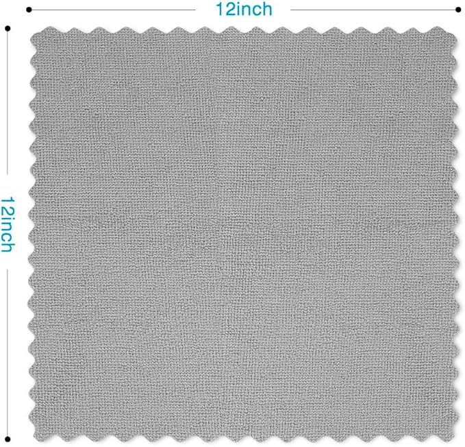 Orighty Grey Microfiber Cleaning Cloth, 150 Pack Highly Absorbent Cleaning Supplies, Lint Free Kitchen Towels Cleaning Rags, Microfiber Towels for Cars, House, Window, 12x12 inch