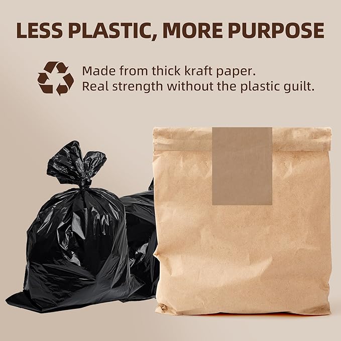 (20-Pack) Calvana Super Strong Compactor Bags, Heavy-Duty Kitchen Paper Trash Bags with Leak Proof Plastic Liner, Fits GE Model Compactors with Rectangular Containers, Includes 20 Sticker Seals