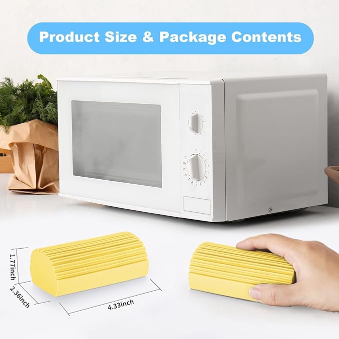 2-Pack Damp Clean Duster Sponge, Magic Sponge Eraser Baseboard Cleaner Tool, Dusters for Cleaning Blinds, Glass, Vents, Railings, Mirrors,Window Track Grooves and Faucets