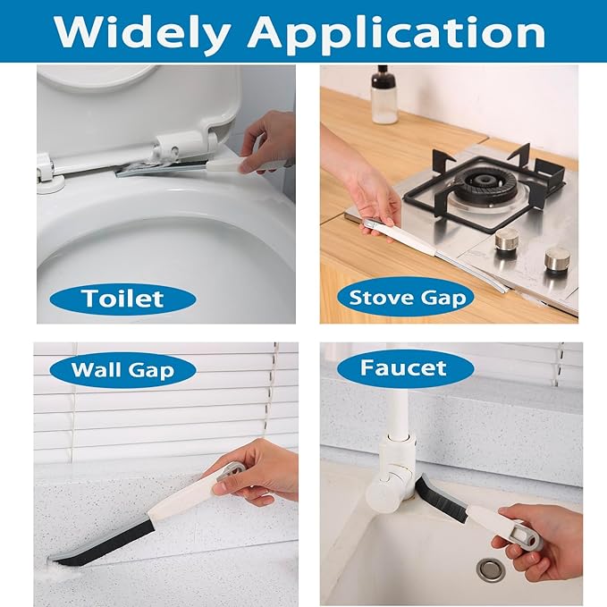 Crevice Cleaning Brush,3pcs Multi-Purpose Cleaning Tool with Stiff Bristles Grout Cleaner Brush,Toilet Brush,Scrub Brush for Shower Tile,Skinny Gap Tools for Household Use,Bathroom,Kitchen