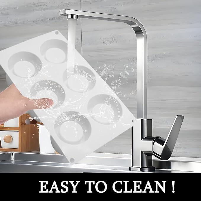 Shot Glass Chocolate Silicone Molds, 6-Cavity Round Mousse Molds for Ice Shot Glass Cookie Candy Mousse Dessert Pudding Dessert