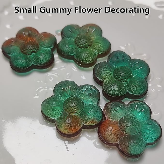 Flower Silicone Mold, Small Plum Blossom Shaped Flower Molds with 70 Cavities for Making Chocolate/Candy/Gummy/Cookie/Jelly/Ice Cube/Edible Flowers for Cake Decorating, Wintersweet Mold, with Scraper