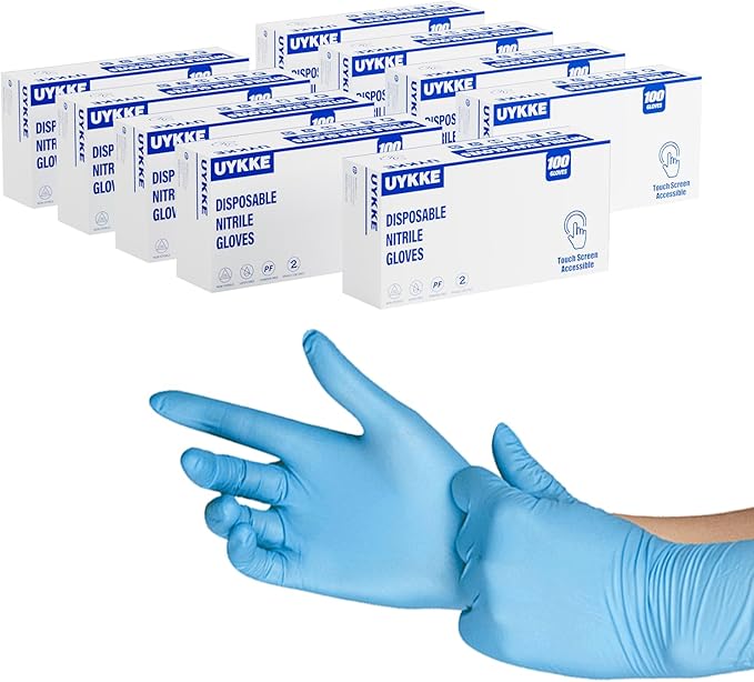 Nitrile Disposable Gloves 4 Mil Nitrile Cleaning Gloves Latex Free for Food Prep, Cooking,Lab,Home,Salon&Tattoo