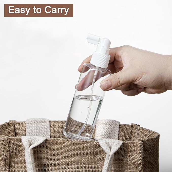 Yebeauty 5oz Portable Small Spray Bottles Plastic Empty Fine Mist with Long Mouth Transparent TSA Approved Travel Size Atomizer for Plants Perfumes Cleaning Mouthwash, 2 Pack Durable Fine Mist Bottle