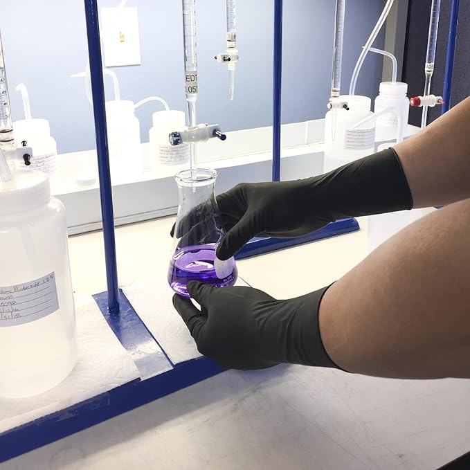 Super soft Disposable Latex Gloves, Powder Free, Exam 12" Length, Medium Duty, 50 Gloves, Size Large.