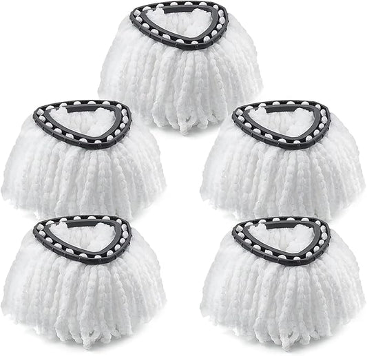 Spin Mop Head Replacement for O Ceda Mop Replace Head Triangle Mop Refills, Microfiber, White, 5 Packs