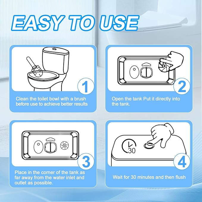 KIISIISO Toilet Bowl Cleaner Tablets 80 PACK, Automatic Bleach Toilet Tank Cleaners, Bathroom Long-Lasting Freshness, Slow-Releasing Powerful Deodorizing & Descaling