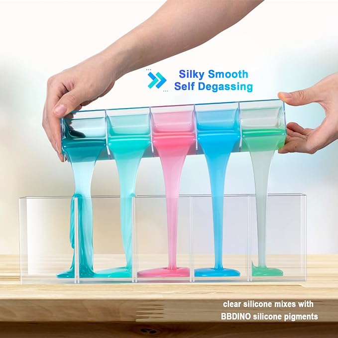 BBDINO Silicone Mold Making Kit, Liquid Silicone for Molds Making 30A Clear, High Strength Silicon Rubber 38.8 Oz, 1:1 by Volume Ideal for Mold Casting of Resin/Jewelry/Candle/Concrete/Plaster