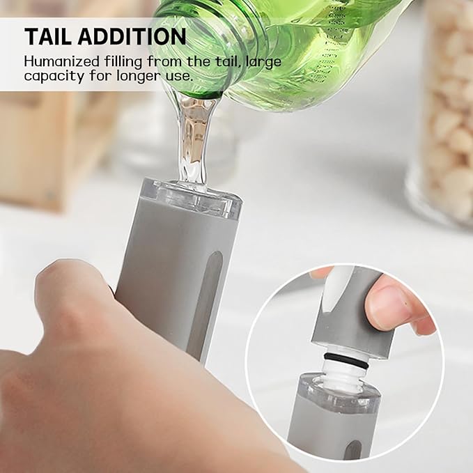 SetSail Dish Brush, Dish Cleaning Brush with Stainless Steel Handle and Replace Head Kitchen Dish Scrub Brush with Soap Dispenser for Pot Sink Pan Cleaning, Grey