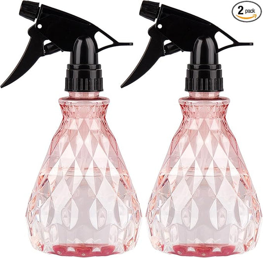 2 Pcs Spray Bottles, 500 ml/17 oz Empty Water Spray Bottles, Plastic Reusable Adjustable Mist Sprayer Squirt Bottles Containers Refillable for Cleaning Solutions, Gardening, Plants (Pink)