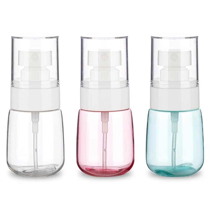 3 Pack 1oz/30ml Small Spray Bottle, Plastic Mini Spray Bottles, Travel Spray Bottle with Fine Mist,Tiny Spray Bottles with 9pcs Labels