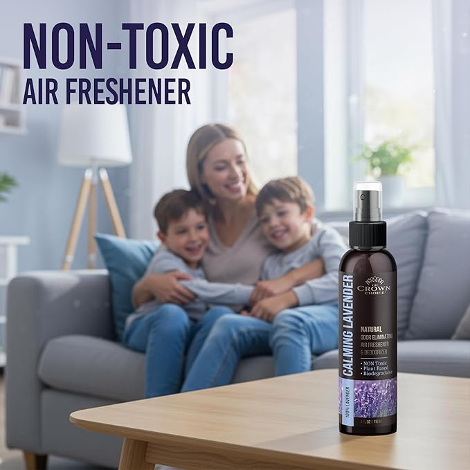 Non-Toxic Odor Eliminator,Natural Lavender Air Freshener Spray for Home,Linen Spray for Bedding, Closet & Couch Deodorizer,Long Lasting Bathroom & Toilet Freshener,Safe for Kids & Pets,2PK,4 Oz each