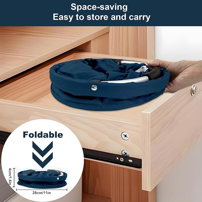 17L Cleaning Caddy with Handle, Cleaning Supplies Organizer, Foldable Storage Basket, Cleaning Supply Caddy, Portable Multi Cleaning Bucket Bag for Home, Garden (Blue)