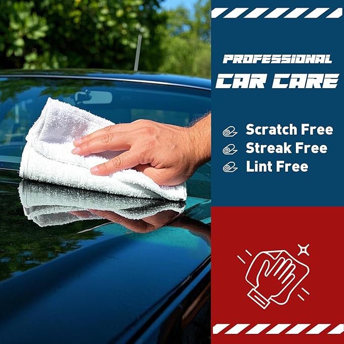 White Microfiber Towels- 50 Pack, Microfiber Cleaning Cloths Bulk, Microfiber Towels for Cars, Cleaning Rags (12x12 inches)