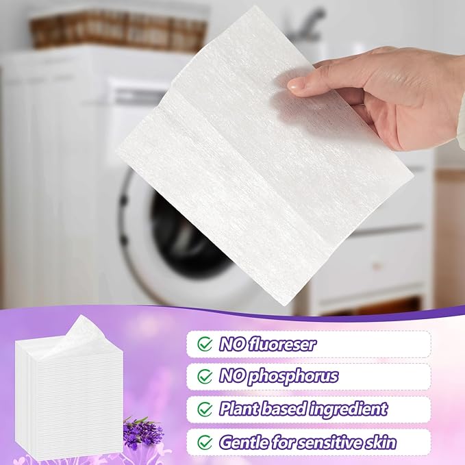 1000 Count Dryer Sheets Bulk Lavender Scent Fabric Softener Scent Dryer Sheets Naturally Softens and Removes Static Cling, Ideal for Large Households, Sensitive Skin