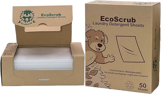 Laundry Detergent Sheets, 100 loads (50 sheets) - Eco friendly, liquid free, certified biodegradable, ultra premium concentrated detergent sheets - travel friendly