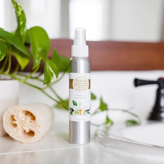 Victoria's Lavender Room Spray, All-Natural Home Essential Oil Concentrated Room Fragrance, Air Freshener, Bathroom Odor Eliminator - Made in the USA, Vanilla Lavender - 1 Pack (4 Fl Oz)