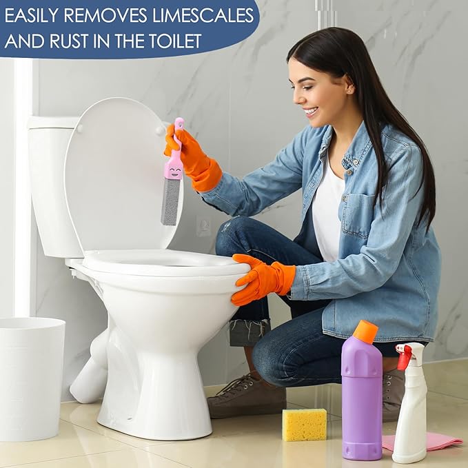 36 Pack Pumice Stone Toilet Bowl Cleaner with Handle Pumice Stone for Cleaning Toilets, Stove, Bathtubs, Grills, Swimming Pools, Sinks Pumice Stone Stick Powerfully Cleans Hard Water Rings