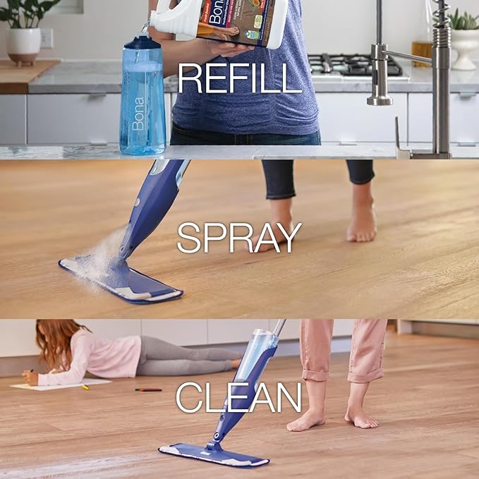 Bona Hardwood Floor Cleaner Refill - 128 fl oz - Cedar Wood Scent - Residue-Free Floor Cleaning Solution Spray Mop and Spray Bottle Refill - For Wood Floors