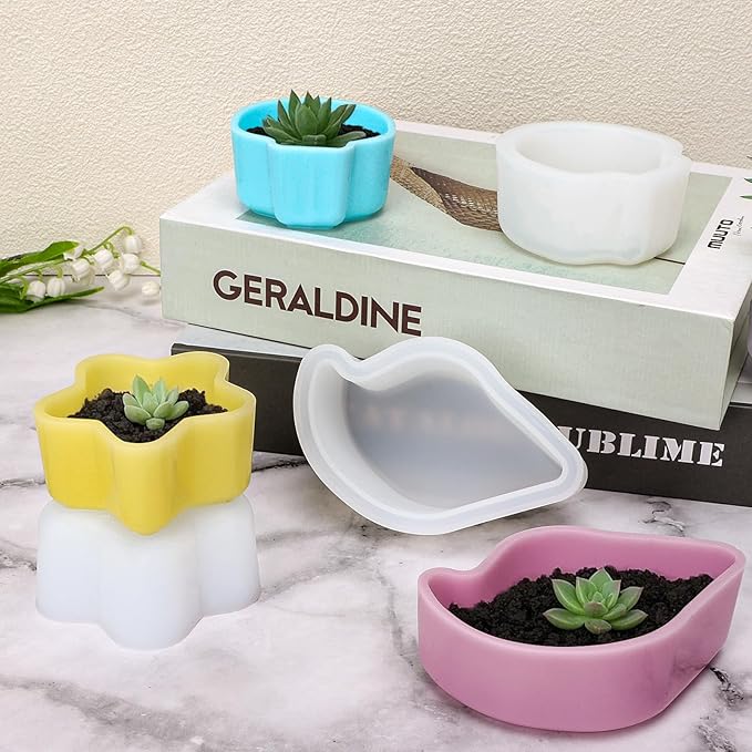 Gartful 3 Pieces Dish Resin Molds, Silicone Jewelry Tray Molds, Storage Container Epoxy Resin Casting Molds for Jewelry Ring Holders, Soap Dish, Candle Holder, 3 Styles(Conch & Star & Shell)