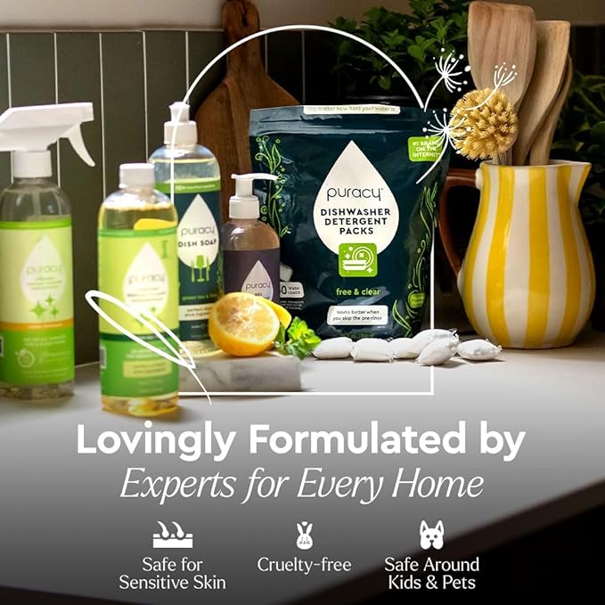 Puracy Natural Granite Countertop Cleaner - Plant-Powered - Streak-Free Marble, Quartzite, Countertop Granite Cleaner (Blue Sage and Driftwood, 16 fl oz, 1pk)