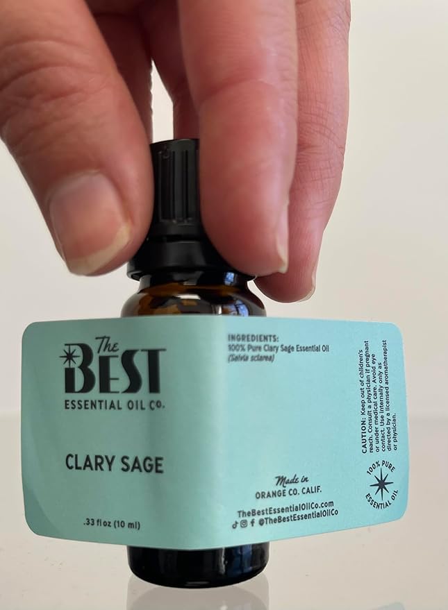 The Best Clary Sage Essential Oil- Premium Grade- 100% Pure & Natural for Aromatherapy, Diffuser, Spa, Massage, Air Freshener- 10 ml (.33 fl oz)