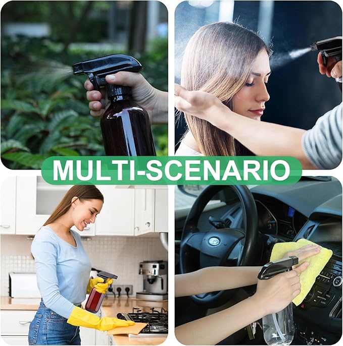 Spray Bottles 10oz/300ml Plastic Spray Bottle Empty Refillable Container with Adjustable Head Sprayer, Mist/Stream Water Bottle for Cleaning Products, Plants, Pet Training, Hairstyling