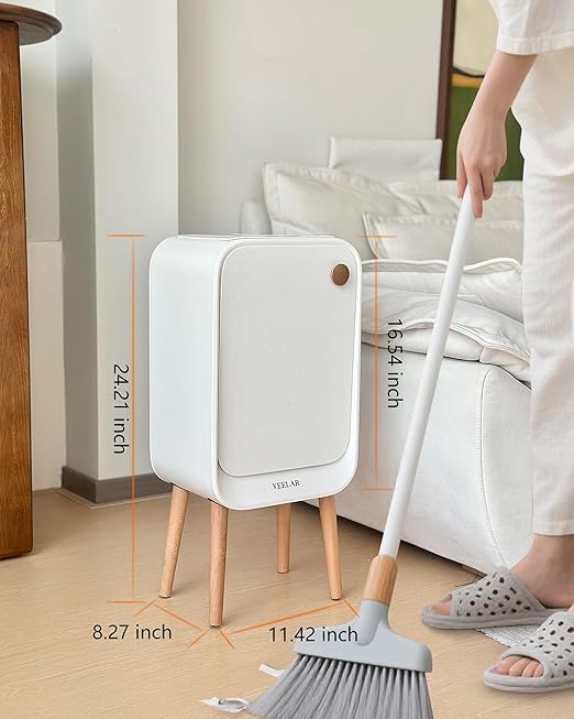 Motion Sensor Trash Can - Automatic Touchless 5.5 Gallon / 20L Garbage Bin for Livingroom, Bedroom, Office (White)