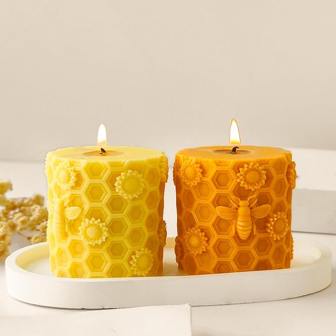 Honeycomb Silicone Cylinder Mold for Resin Casting & Candle Making