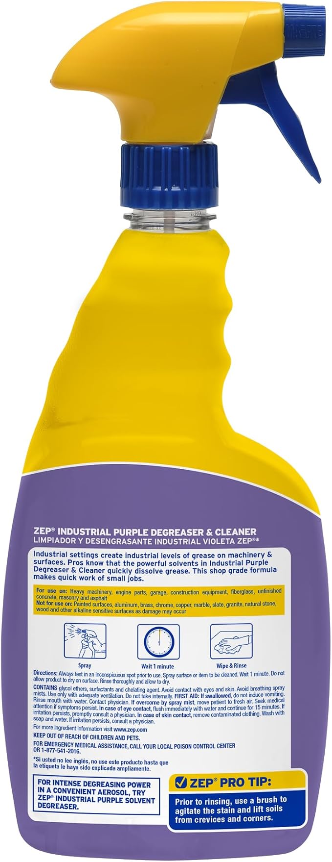 Zep Industrial Purple Cleaner and Degreaser Concentrate - 32 oz (Case of 12) R42310 - Powerful Deep Oil and Grease Cleaning Formula for Machinery, Engine Parts, Shop Floors, and Garages
