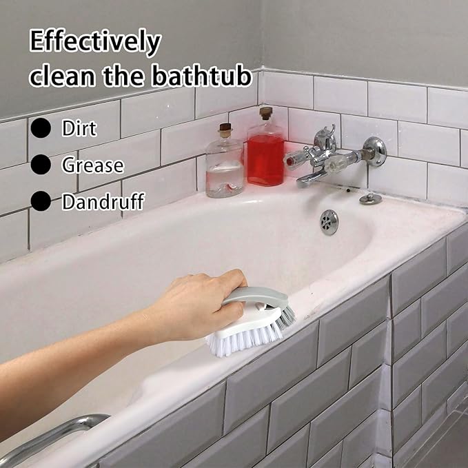 Scrub Brushes for Cleaning Stiff Bristle - Scrub Brushes for Cleaning, Scrubbing Brush, Stiff Bristle Brush, Hand Brushes for Cleaning for Shower, Shoes, Kitchen, Floor, Carpet, etc.（Pack of 2 Small）