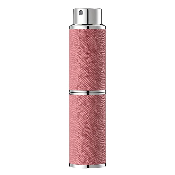 8ML Perfume Atomizer, Empty Leather Cologne Spray Bottle, Mini Perfume Sprayer Dispenser for Travel (1PCS, Pink)