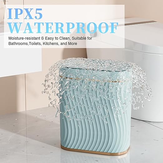 Bathroom Trash can with Automatic Touchless Lid, 2.6 Gallon Motion Sensor Small Garbage Can, Slim Waterproof Smart Trash Bin for Bedroom, Office, Living Room