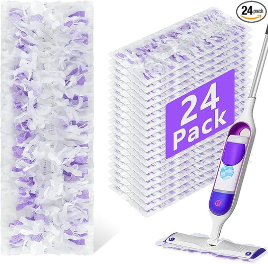 24 Pack Disposable Power Mop Refills Pads Compatible with Swiffer Power Mop,Spray Wet Pads Refill,Disposable Spray Mopping Pads Refills for Multi-Surface Floor Cleaning