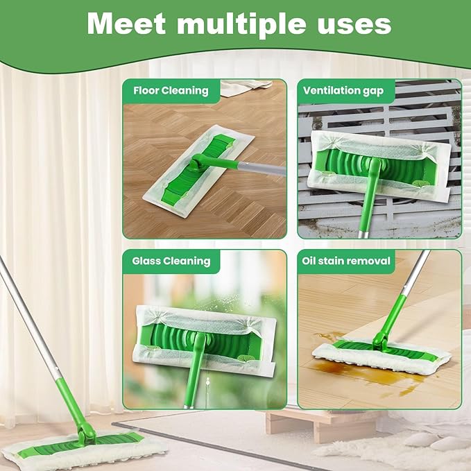 46-Pack Dry Sweeping Cloths for Swiffer Sweeper Heavy Duty Mop Pad Refills, Unscented, Cleaning Floors and Allergens, Strong Adsorption